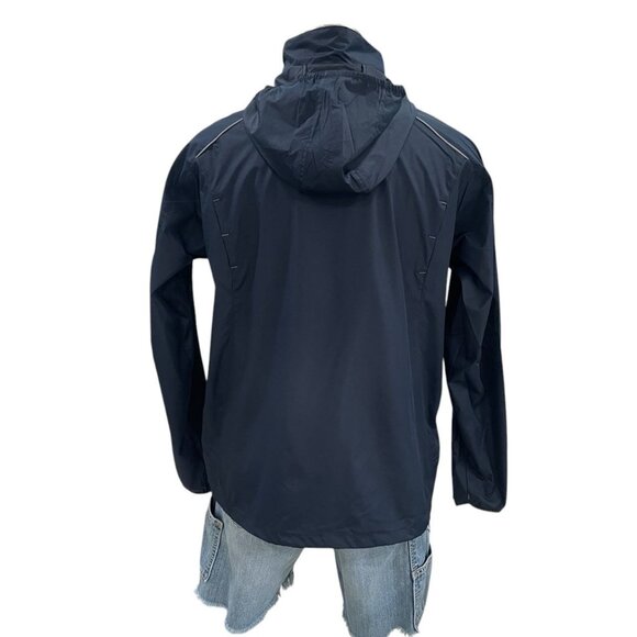 Trimark Mens Navy Lightweight Windbreaker Jacket Hooded Outdoor Hiking Large - Picture 8 of 11